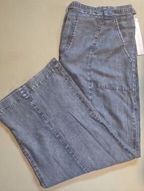 Jane and Delancey Washed Blue Wide-Leg Denim Jeans XL